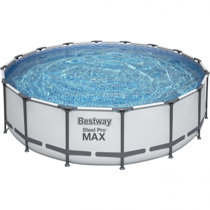 Каркасный бассейн BESTWAY STEEL PRO MAX 488х122см, 19480л + фильтр-насос 5678 л/ч, тент, лестница 5612Z BW